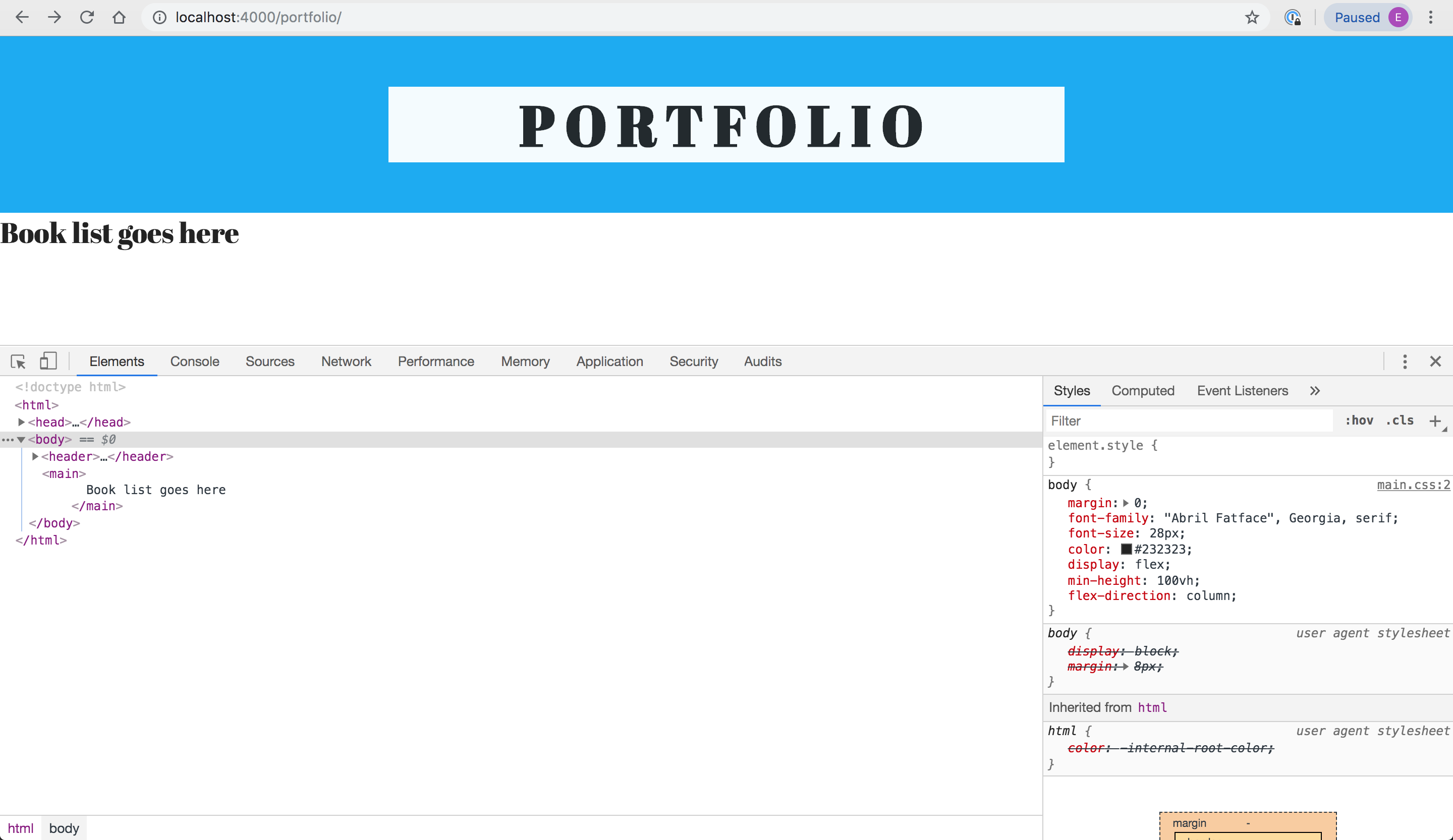 A screenshot of the font the user has selected, in use on the website they're building